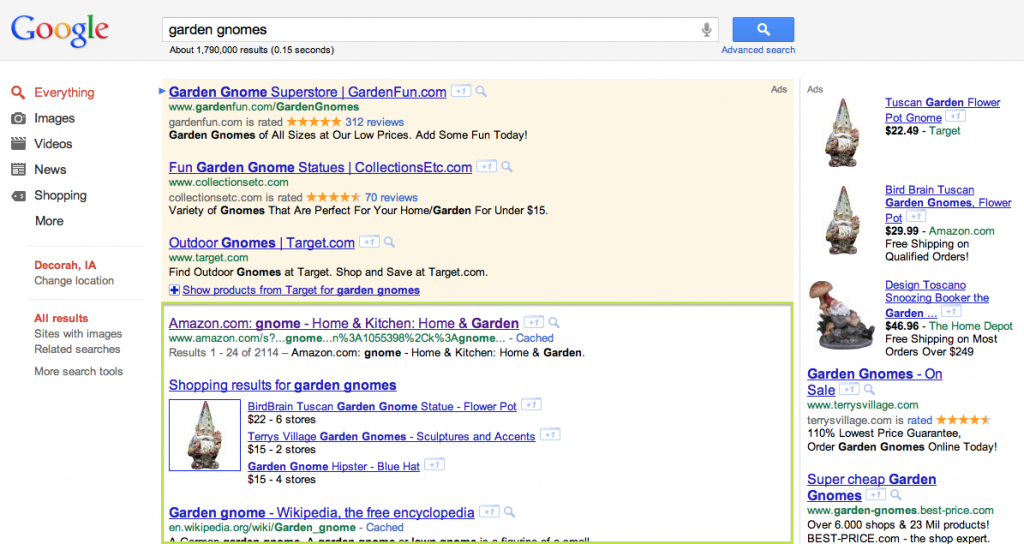 What is SEO - Google Organic Search Results example - Garden Gnomes What is SEO - Google Organic Search Results example - Garden Gnomes